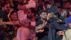 Janhvi Kapoor Gets Uncomfortable After 'Overexcited' Ram Charan Fan Comes Too Close