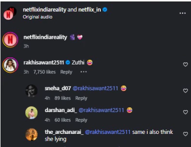 Rakhi Sawant's comment