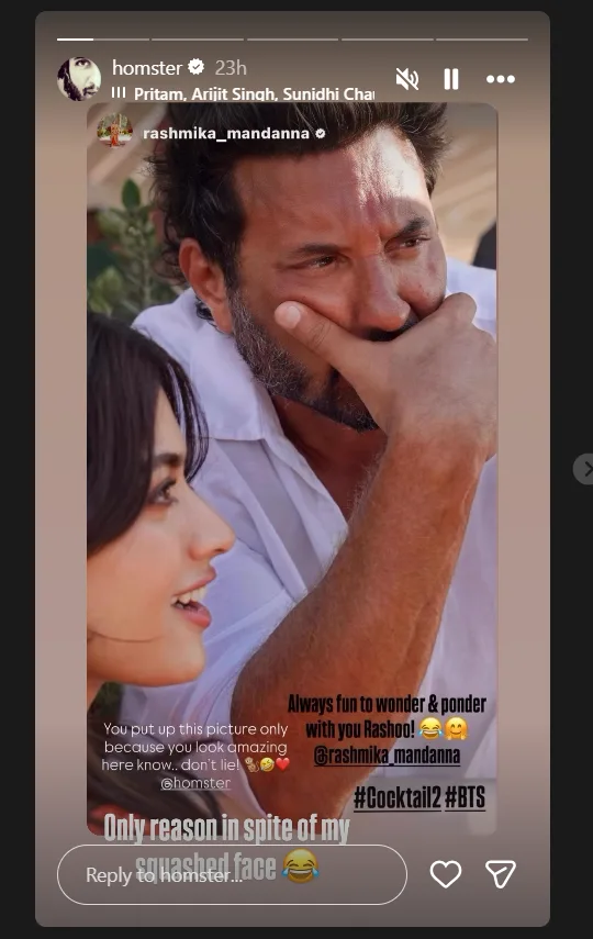 Rashmika Mandanna Teases Director Homi Adajania With Cocktail 2 BTS