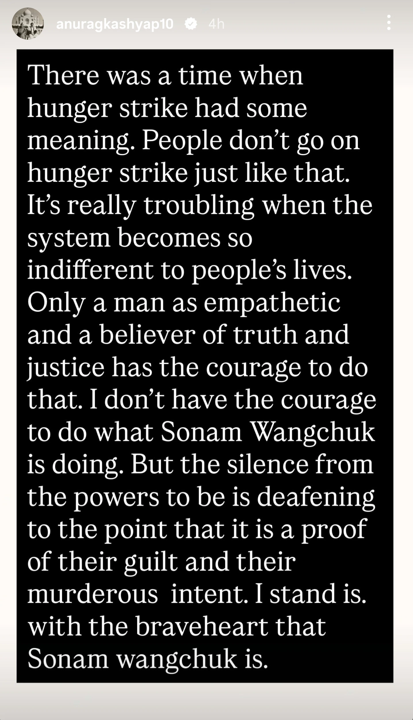 Anurag Kashyap Stands In Solidarity With Sonam Wangchuk