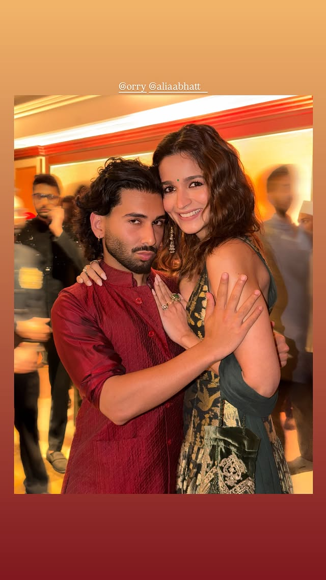 Orry & Alia Bhatt At Anshula's Wedding Reception