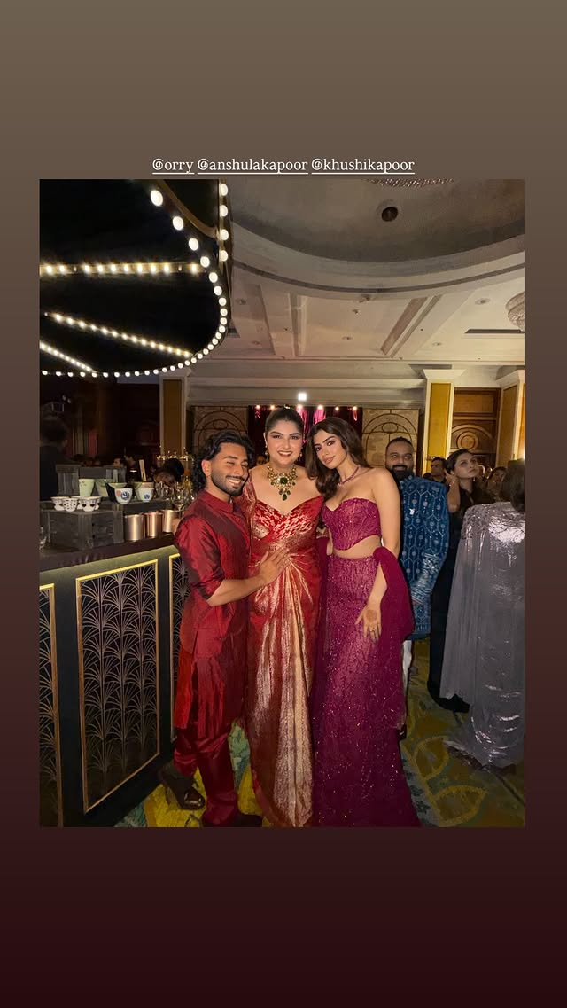 Orry & Anshula Strike A Pose At Latter's Wedding Reception