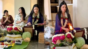 Shruti Haasan Performs Grihapravesh Puja In New Chennai Home