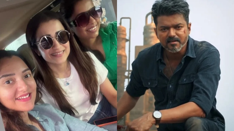 Trisha Krishnan Shares Happy Picture After Watching Vijay Starrer Jana Nayagan First Day-First Show With Friends