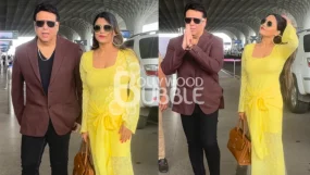 Govinda, Komal Rani Swarnkar Pose For Paps At Mumbai Airport