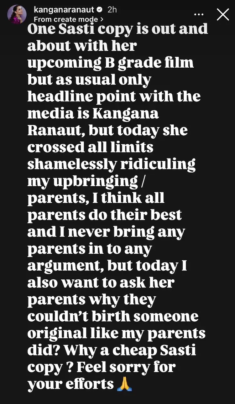 Kangana Ranaut SLAMS Taapsee Pannu After She Reacts To Feud With Actress-Politician