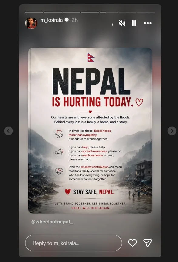 Manisha Koirala prays for Nepal