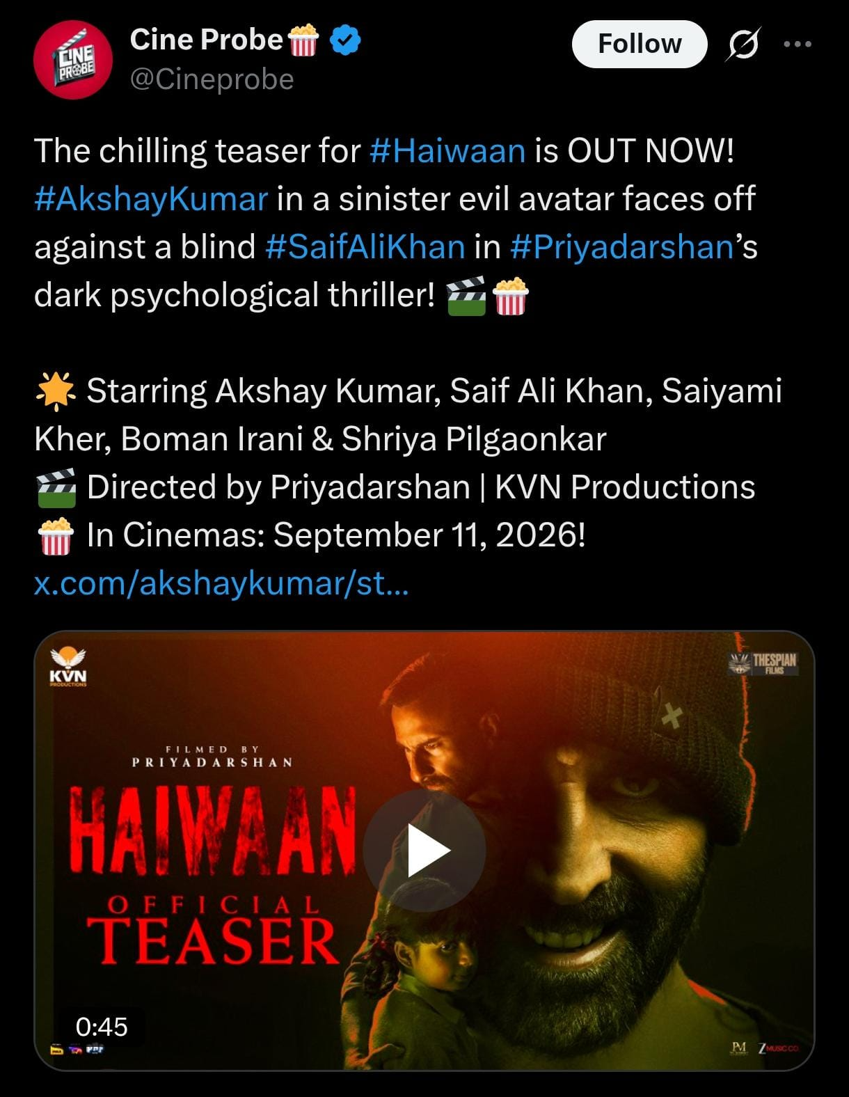 Netizens Shower Love On Akshay Kumar And Saif Ali Khan's Haiwaan Teaser