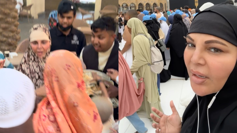 Rakhi Sawant Looks Scared As She Gets Mobbed By Pilgrims