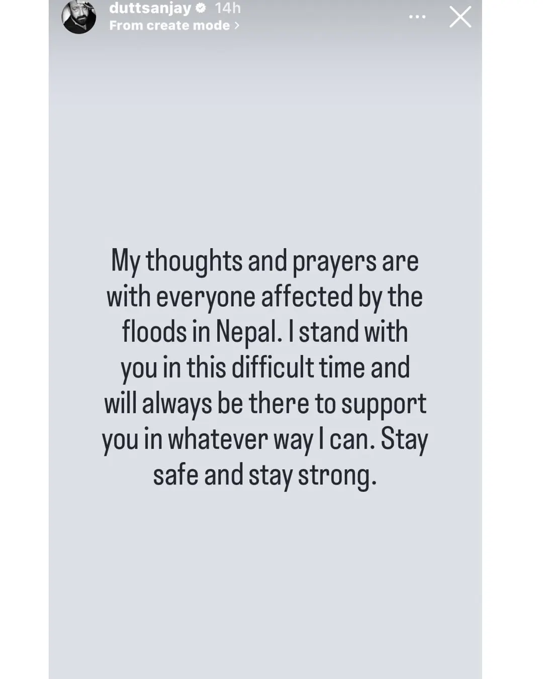 Sanjay Dutt prays for Nepal